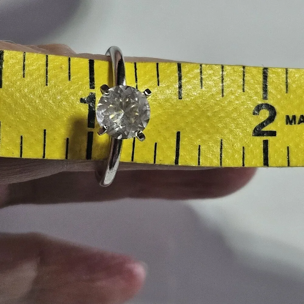 Vintage Silver Tone Uncas Ring Size 7 Solitaire Engagement Wedding